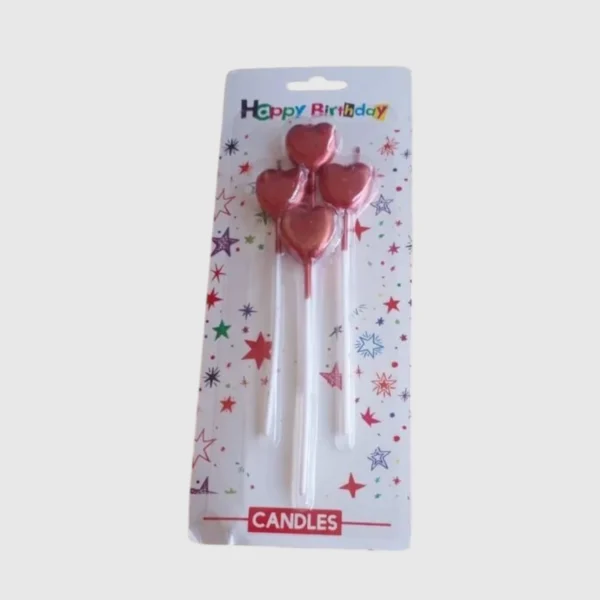 Red Heart Birthday Candle